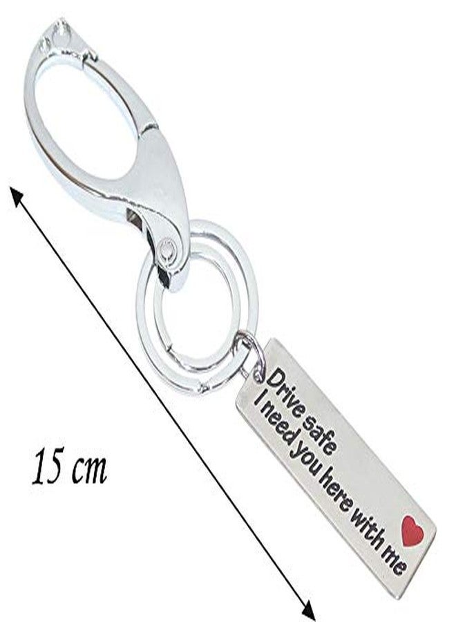أورا سلسلة مفاتيح AURA أحادية الجانب مستوردة HYS02 Drive Safe Hook محفورة من الفولاذ المقاوم للصدأ، هدية مثالية للزوج، الأب، الأم، الزوجة، الرجال، والنساء - Image 4