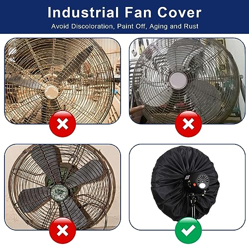 Homakover Industrial Fan Cover, Heavy Duty Waterproof & Dustproof for 30" Wall Mount and Pedestal Fans, Indoor/Outdoor Use - Image 2