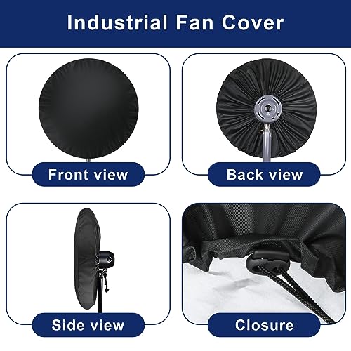 Homakover Industrial Fan Cover, Heavy Duty Waterproof & Dustproof for 30" Wall Mount and Pedestal Fans, Indoor/Outdoor Use - Image 4