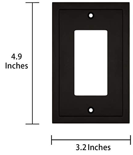 Henne Bery Modern Edge Decorative Wall Plate Switch Plate Outlet Cover, Durable Solid Zinc Alloy (Single Decorator 2PK, Matte Black) - Image 3