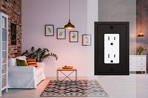 Henne Bery Modern Edge Decorative Wall Plate Switch Plate Outlet Cover, Durable Solid Zinc Alloy (Single Decorator 2PK, Matte Black) - Image 5