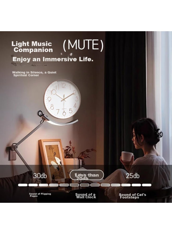 Yajia Wall Clock For Living Room, 12-inch Clock, Modern Minimalist Plastic Wall Clock With Quartz Movement - Image 2