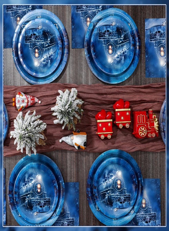 Blushtier 100 Pack Christmas Trains Napkins Decoration for Polar Party Disposable Polar Paper Napkins Bulk Train Party Decorations Tableware Supplies (6.5 Inch) - Image 4