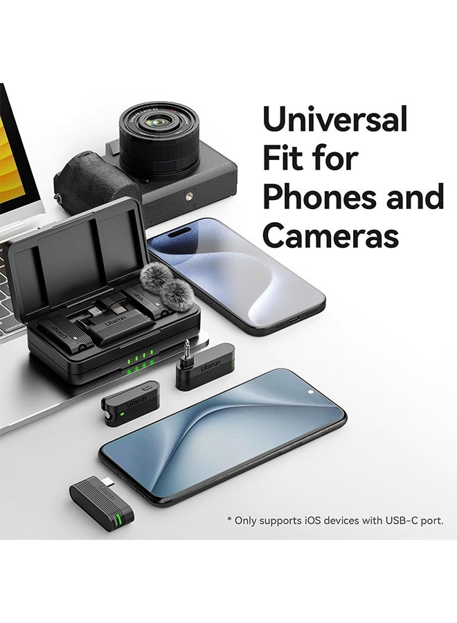 ULANZI A100 Wireless Lavalier Microphone Lapel Mic for Camera and Phone w USB C/3.5mm/Plug, 32KHz 16Bit, Noise Cancellation, 13.5-Hour Battery, Clip on Microphone for Video Podcast Vlog YouTube - Image 4