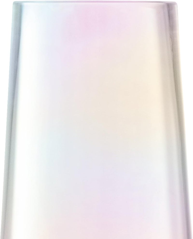 LSA Mother of Pearl Glass Vase Cylindrical with Pink & White Color Elegant Design, (H36cm x W11cm) - Image 3
