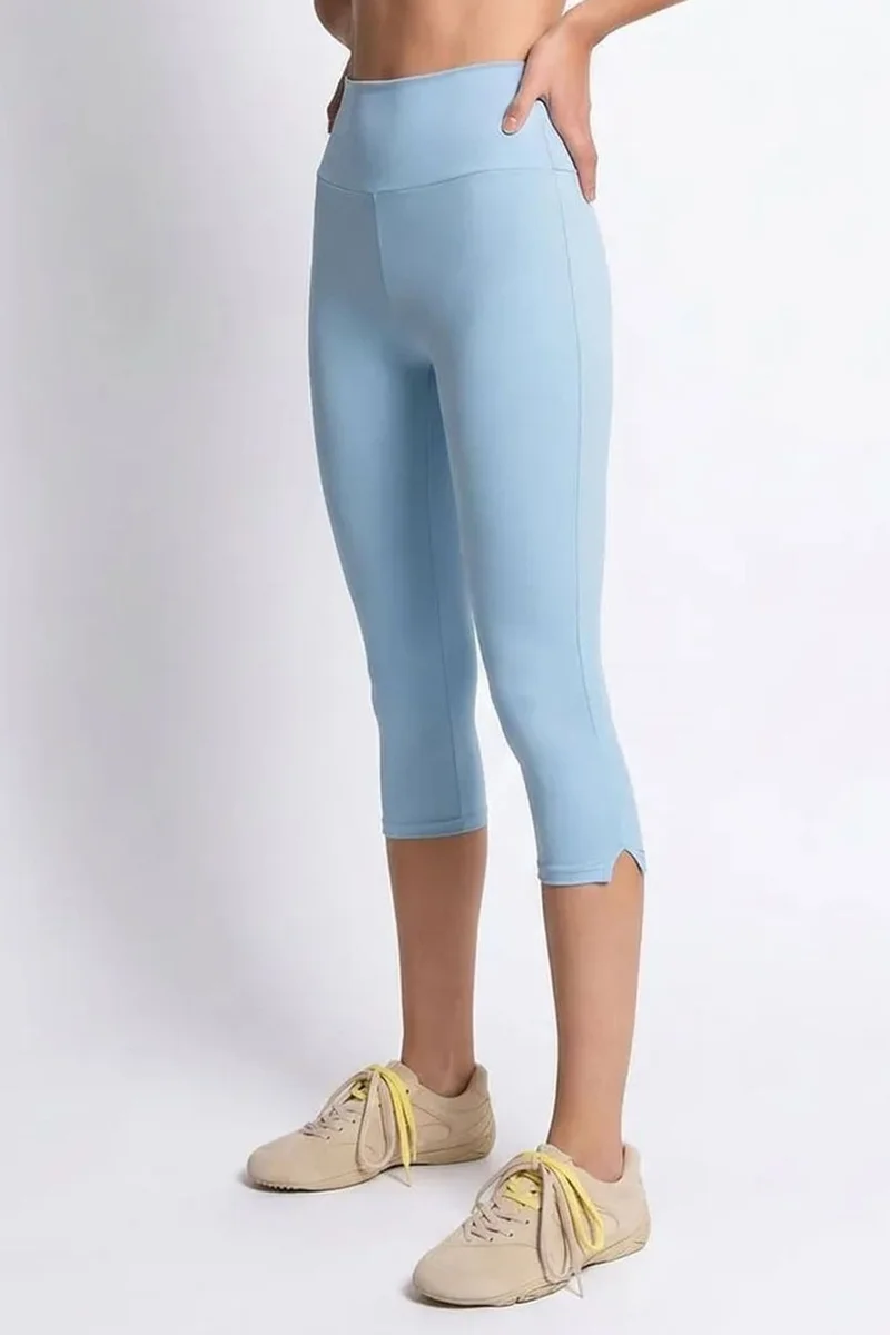 ميكسراي MIXRAY High-Waist Capri Leggings With Slit