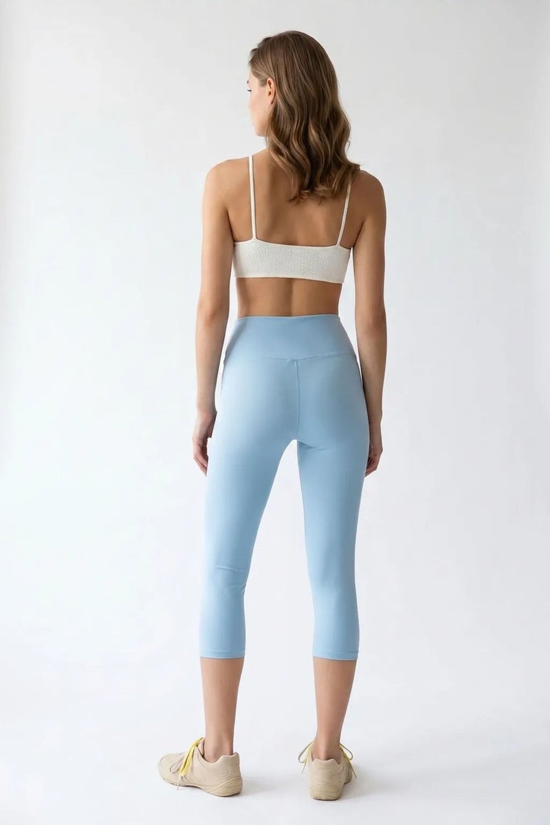 MIXRAY High-Waist Capri Leggings With Slit - Image 5