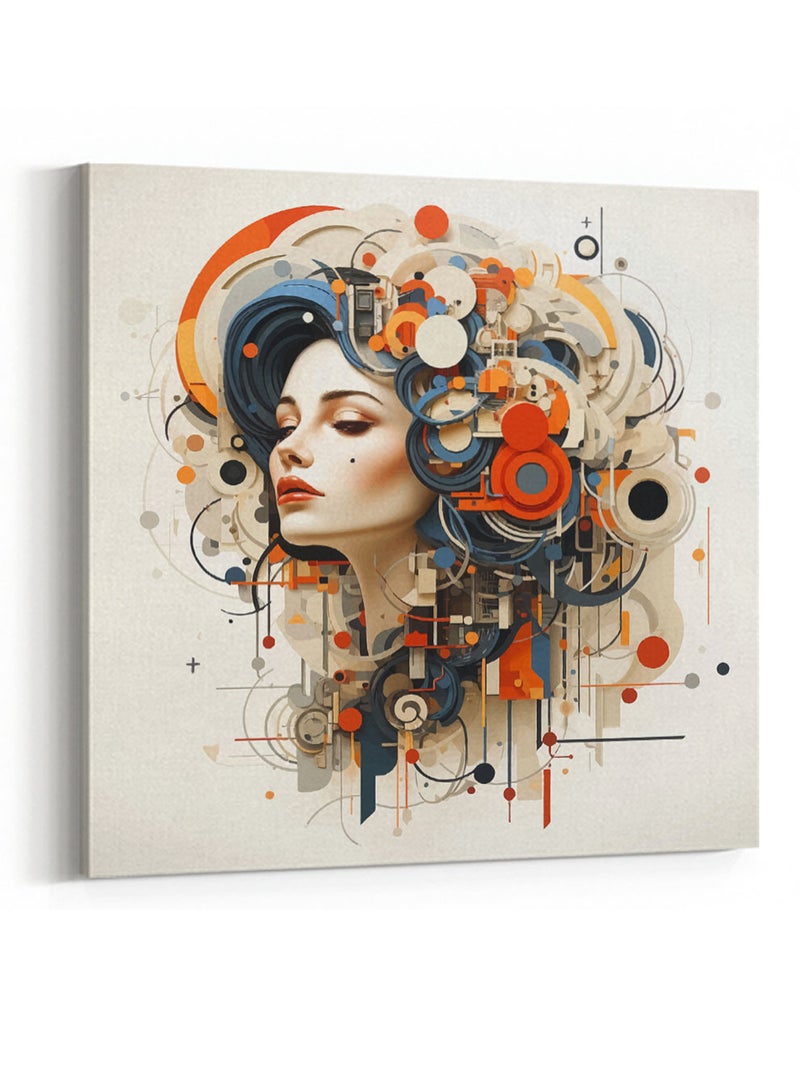 لوحة كانفاس على إطار خشبي بالفن التصوري لتصميم نمط فنى للمرأة - Image 4