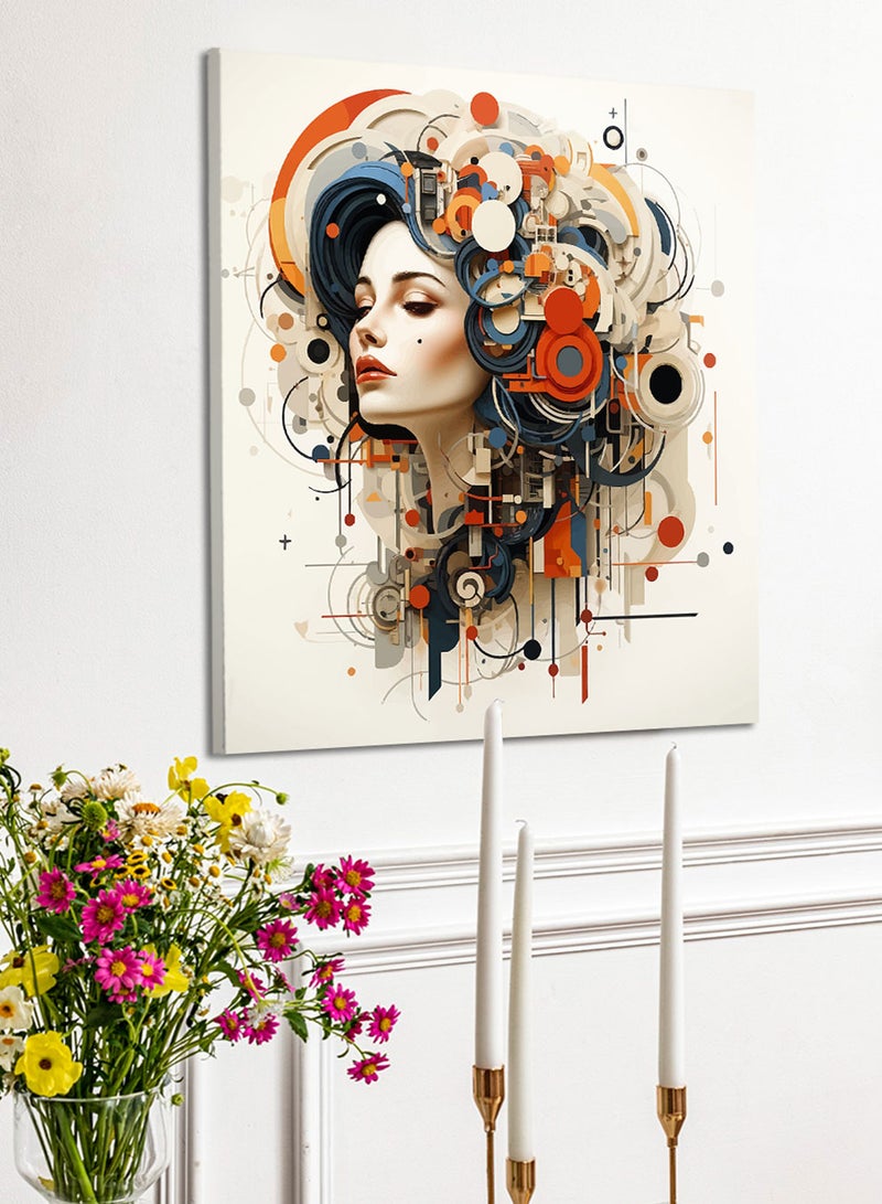 لوحة كانفاس على إطار خشبي بالفن التصوري لتصميم نمط فنى للمرأة - Image 3