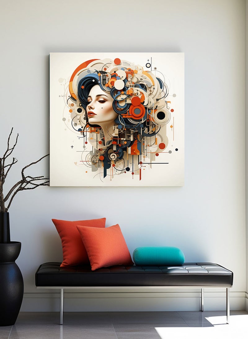 لوحة كانفاس على إطار خشبي بالفن التصوري لتصميم نمط فنى للمرأة - Image 2