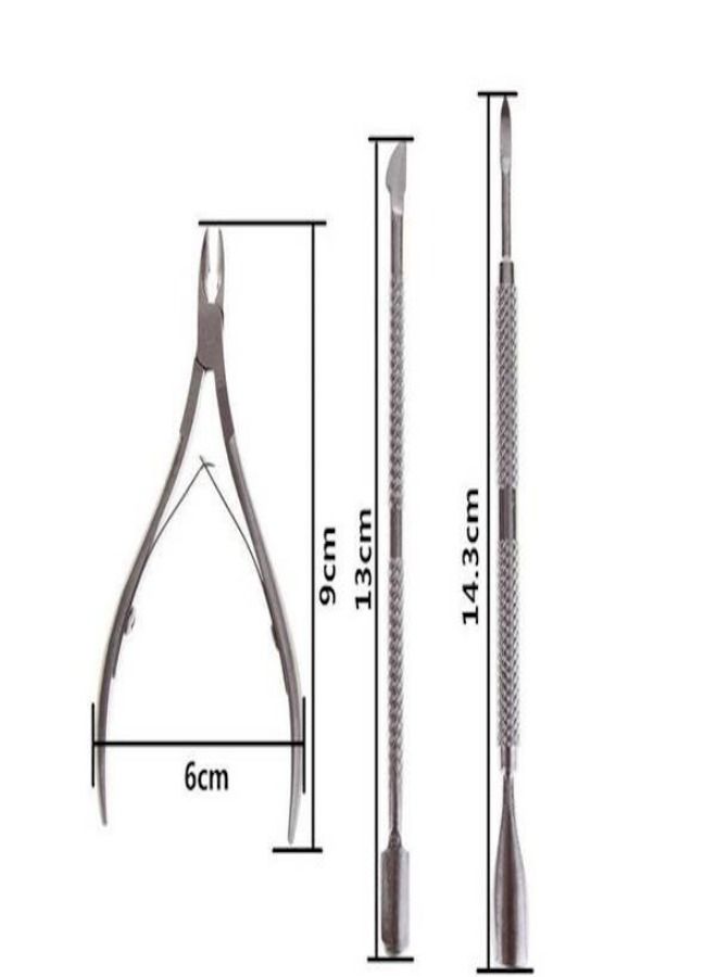 مجموعة مكونة من 3 قطع لإزالة بشرة الأظافر وملعقة الدفع ومقص الأظافر - Image 1