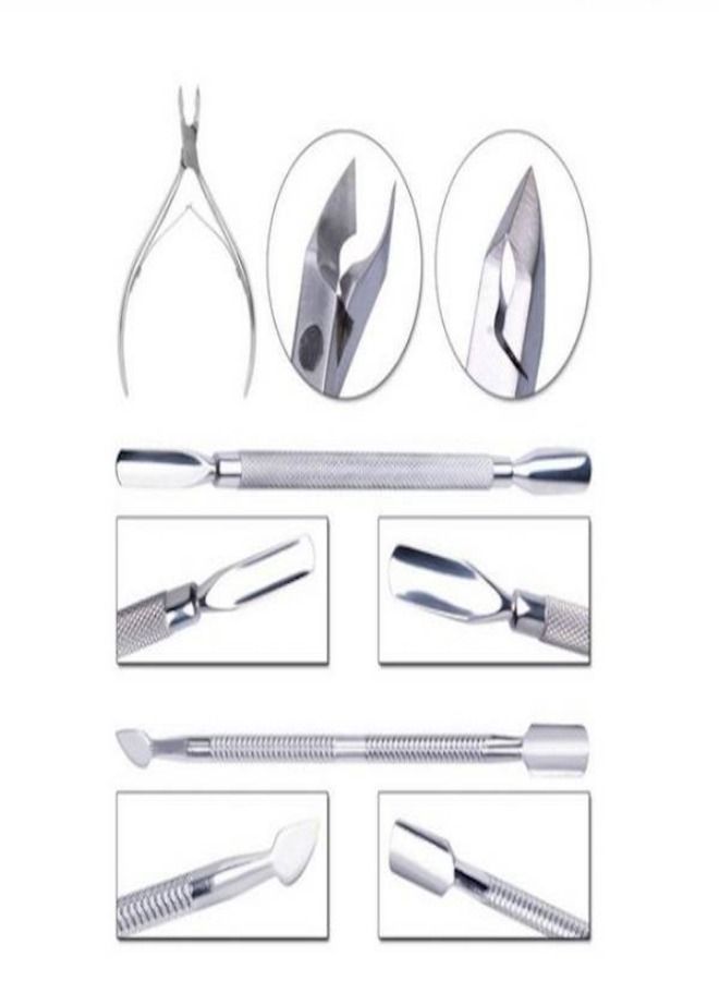 مجموعة مكونة من 3 قطع لإزالة بشرة الأظافر وملعقة الدفع ومقص الأظافر - Image 3