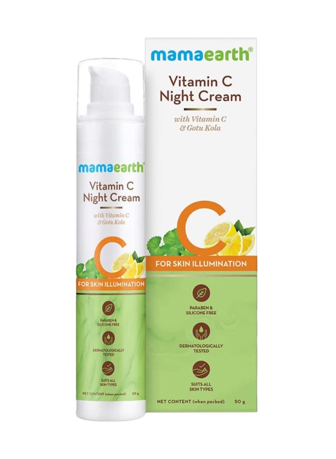 Mamaearth Vitamin C Night Cream For Women with Vitamin C & Gotu Kola for Skin Illumination - 50g  - Image 1