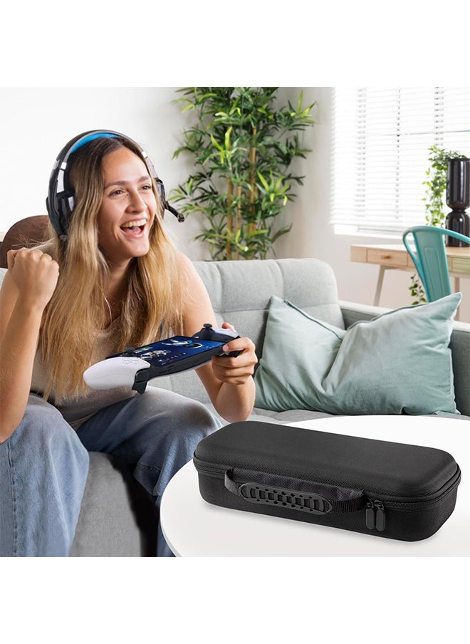 حقيبة حمل صلبة لجهاز PlayStation Portal Remote Player - مع طبقة حقيبة تخزين أقراص ألعاب PS5، وطبقة تخزين كابل البيانات، وغطاء خارجي صلب لحماية أفضل