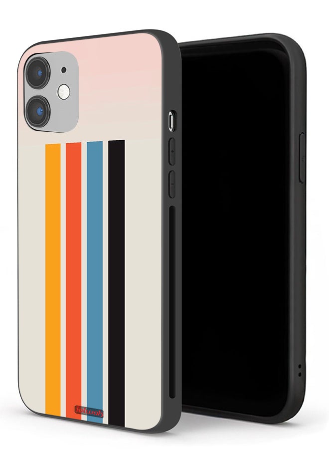 Tolwak Apple iPhone 12 mini Protective Case Straight Lines Pattern - Image 1