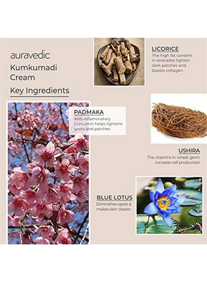 Auravedic Kumkumadi Face Cream For Glowing Skin With Kumkumadi Tailam Kumkumadi Face Oil For Glowing Skin Kumkumadi Cream Moisturizer For Face With Kumkumadi Oil 100 G - Image 3