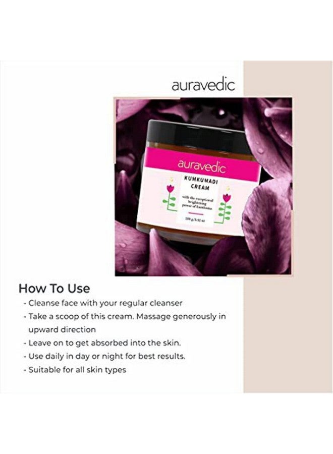 Auravedic Kumkumadi Face Cream For Glowing Skin With Kumkumadi Tailam Kumkumadi Face Oil For Glowing Skin Kumkumadi Cream Moisturizer For Face With Kumkumadi Oil 100 G - Image 2