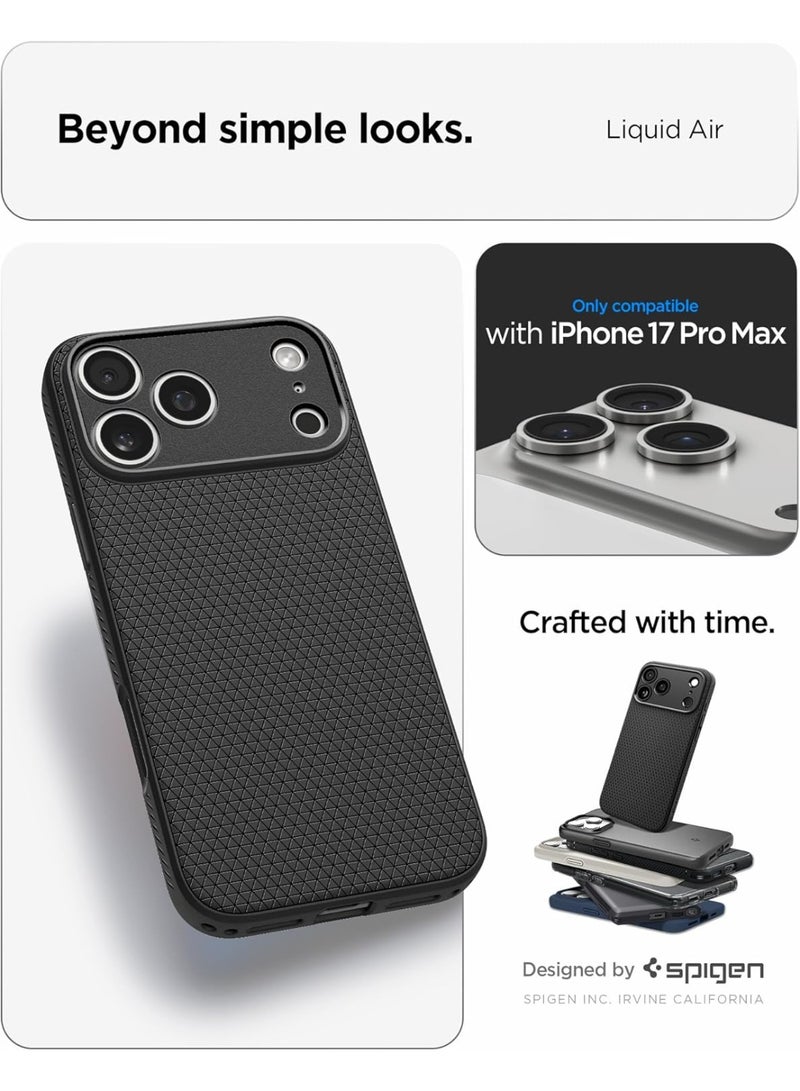 Spigen Liquid Air iPhone 17 Pro Max Case Cover (2025) - Matte Black - Image 2