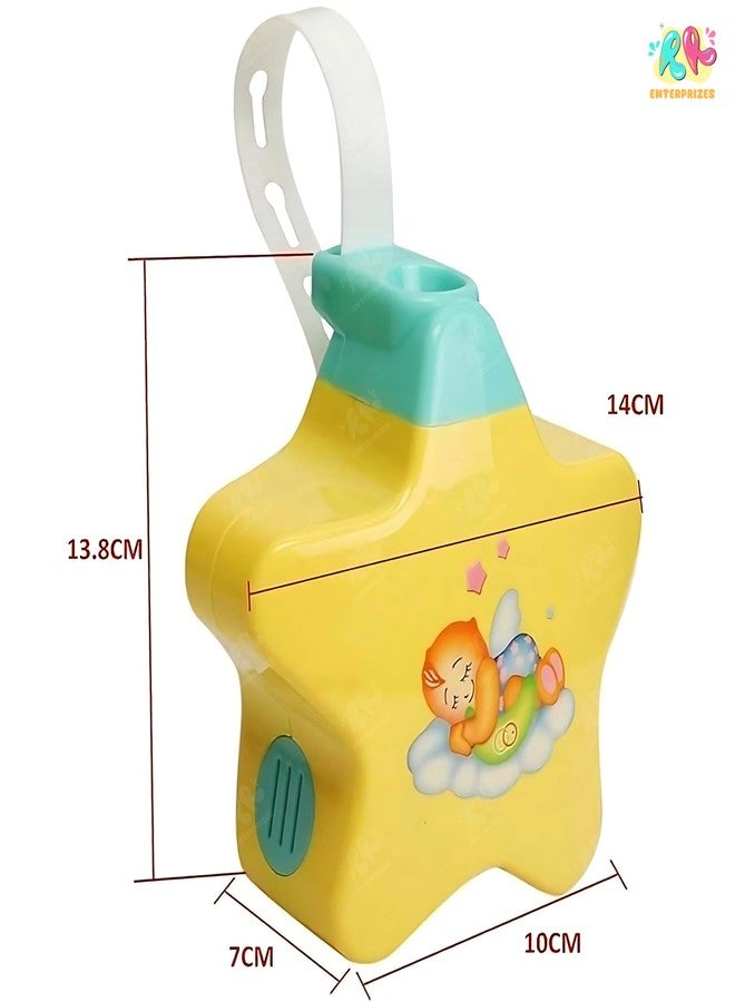 RR Enterprizes Little Angel Musical Star Projector, Yellow and Blue Night Light for Kids, 13.8 x 14 x 10 cm - Image 2
