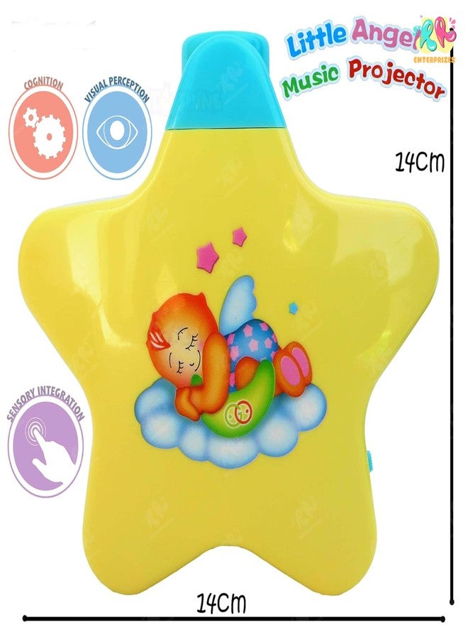 RR Enterprizes Little Angel Musical Star Projector, Yellow and Blue Night Light for Kids, 13.8 x 14 x 10 cm - Image 3