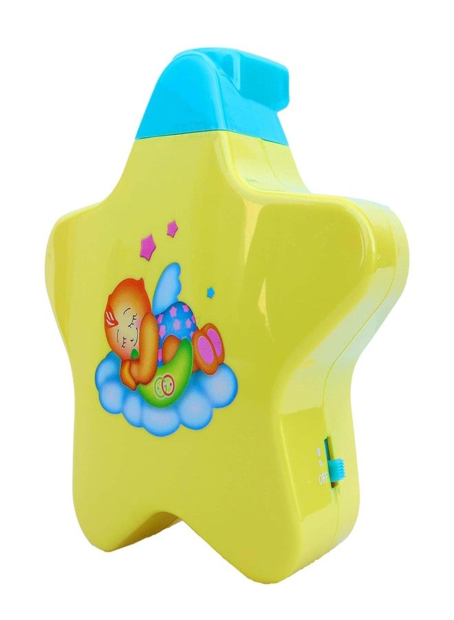 RR Enterprizes Little Angel Musical Star Projector, Yellow and Blue Night Light for Kids, 13.8 x 14 x 10 cm - Image 1
