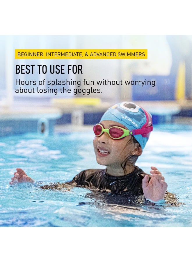 FINIS نظارات سباحة للأطفال دراجون فلاي - للأعمار من 3 إلى 6 سنوات، حزام عائم قابل للتعديل، حماية من الأشعة فوق البنفسجية، مضادة للضباب - قشور - Image 5