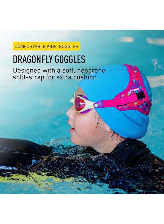 FINIS نظارات سباحة للأطفال دراجون فلاي - للأعمار من 3 إلى 6 سنوات، حزام عائم قابل للتعديل، حماية من الأشعة فوق البنفسجية، مضادة للضباب - قشور - Image 2