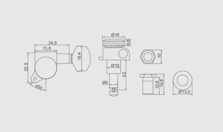 Guyker Guitar Locking Tuners (6 for Right) - 1:18 Lock String Tuning Key Pegs Machine Head with Hexagonal Handle Replacement for ST TL SG LP Style Electric, Folk or Acoustic Guitars - Chrome - Image 3