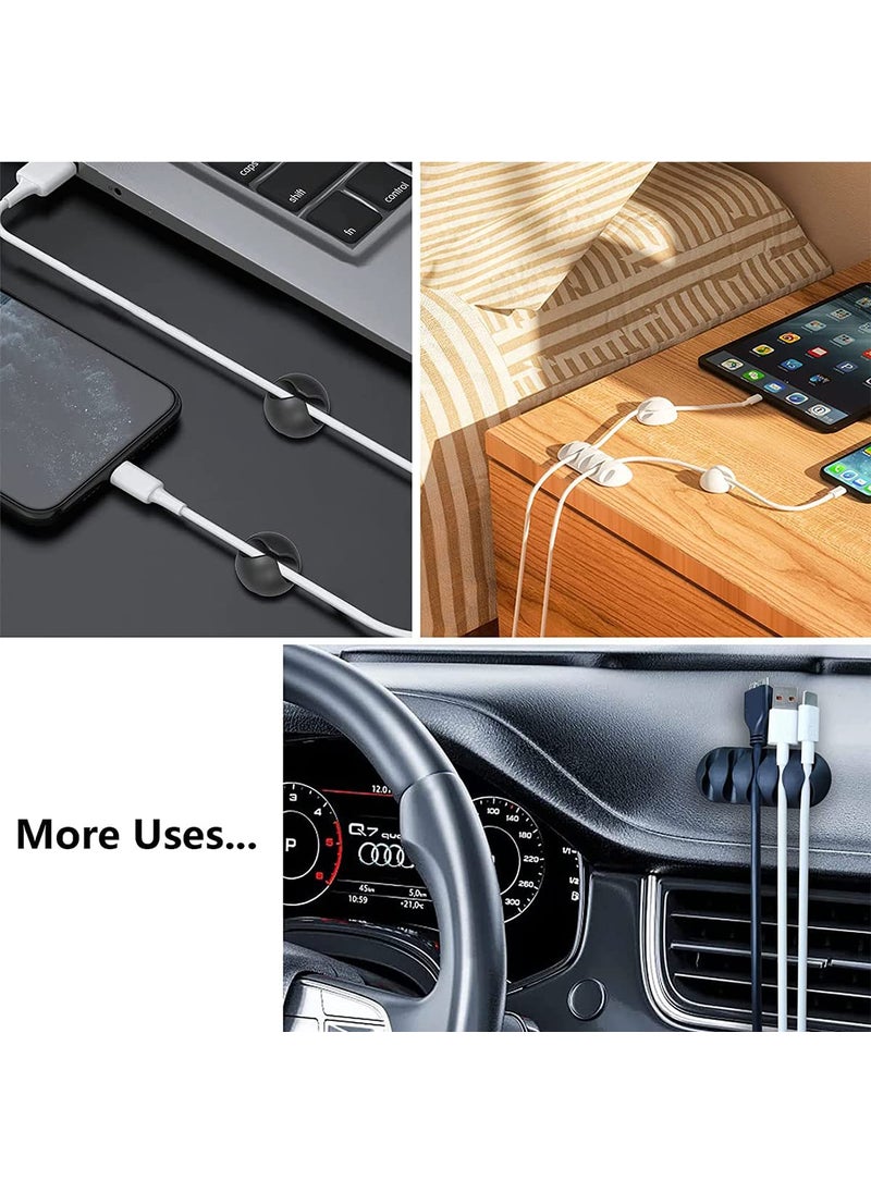 Leeonz Leeonz 10 Peices Cable Reel Organizer Cord Management Charger Desktop Clip Wire Holder (Black)  - Image 2