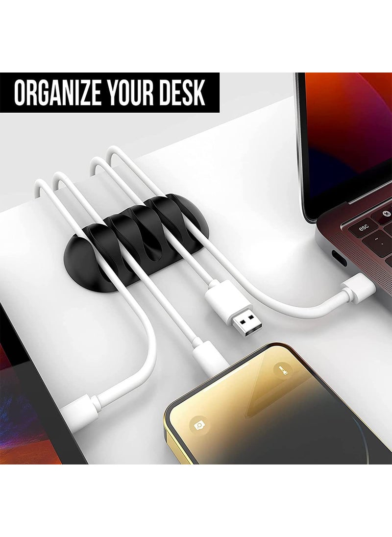 Leeonz Leeonz 10 Peices Cable Reel Organizer Cord Management Charger Desktop Clip Wire Holder (Black)  - Image 4