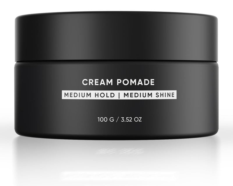 Dasher Cream Pomade For Mens Hair Medium Hold Medium Shine Puck Flexible Hold WaterBased Texturizes Hair With Avocado Oil Biotin 100g - Image 1