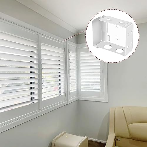 RUIFUU 2Pcs Blind Brackets, Box Mounting Bracket for Mini Blinds 2.5 Inch, Window Low Profile Mini Blind Mounting Bracket Holder Window Blinds Headrail Brackets,White - Image 5