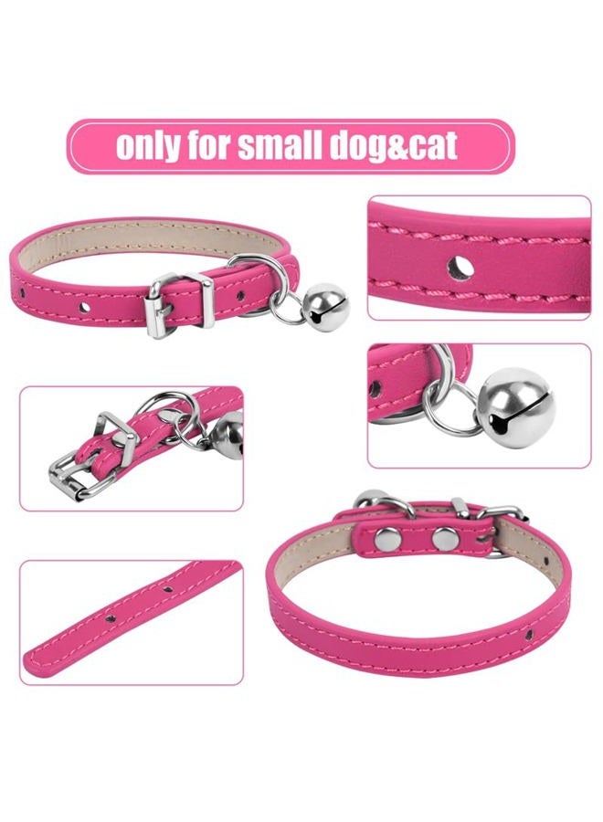ChengFu XXS Dog Collar Teacup Dog Collar, Pink Dog Collar, Teacup Dog Collar for Small Dogs Cats, Pink, 3/8 inch Width - Image 2