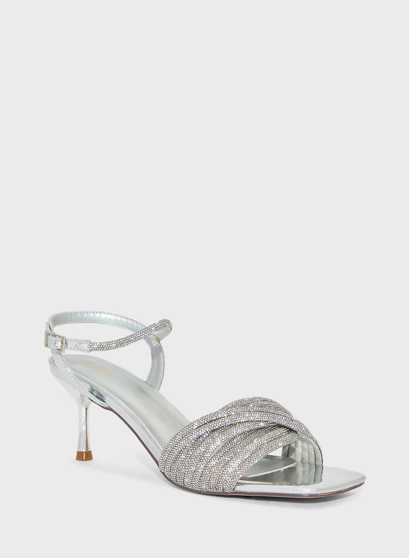 Ella Limited Edition Ankle Strap Diamante Heel Sandal  - Image 2