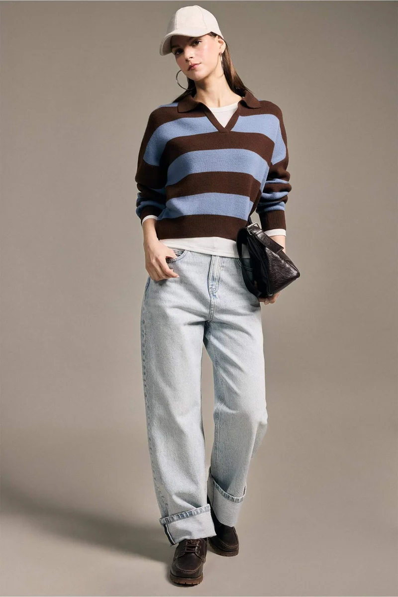 DeFacto Oversize Fit V-Neck Pullover