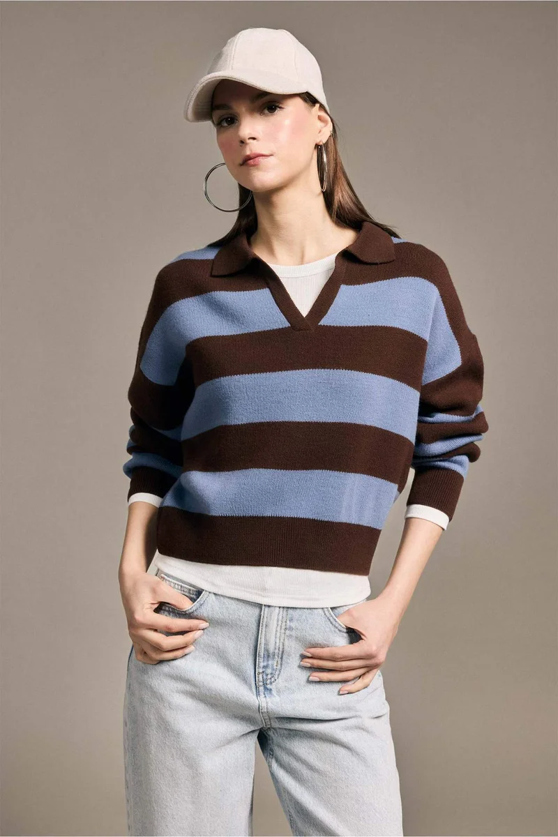 DeFacto Oversize Fit V-Neck Pullover