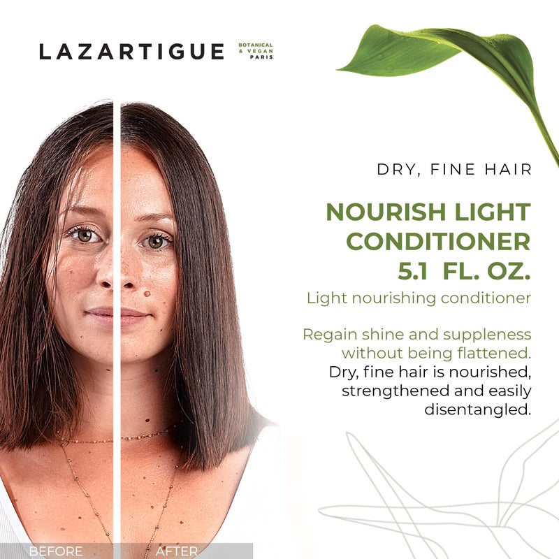 Lazartigue Nourish Light Conditioner, Botanical & Vegan, Silicone-Free, Soybean Oil Enriched, Lightweight Hydration for Dry, Fine Hair, Vegan, Sulfate & Silicone Free, 5.1 Fl Oz - Image 2