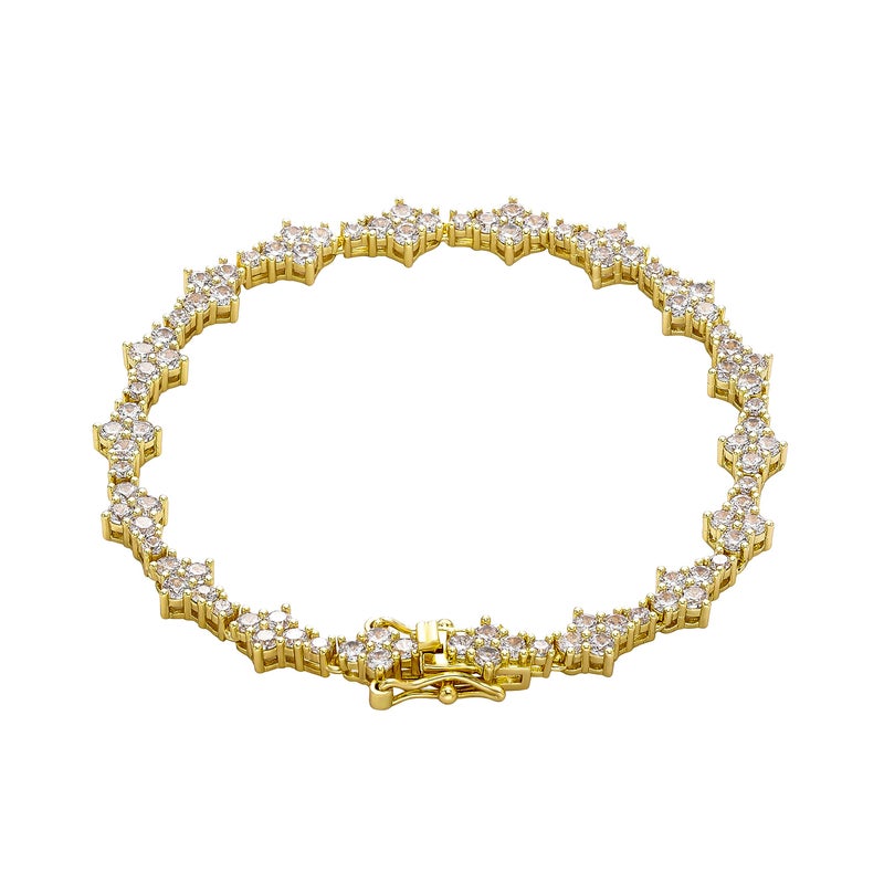 TOPGRILLZ Ankle Bracelets for Women Gold Anklets for Women Iced out 14K Gold Plated 5mm Silver Pink Anklets for Women Minimalist Foot Jewelry(Gold, 10 IN) - Image 1