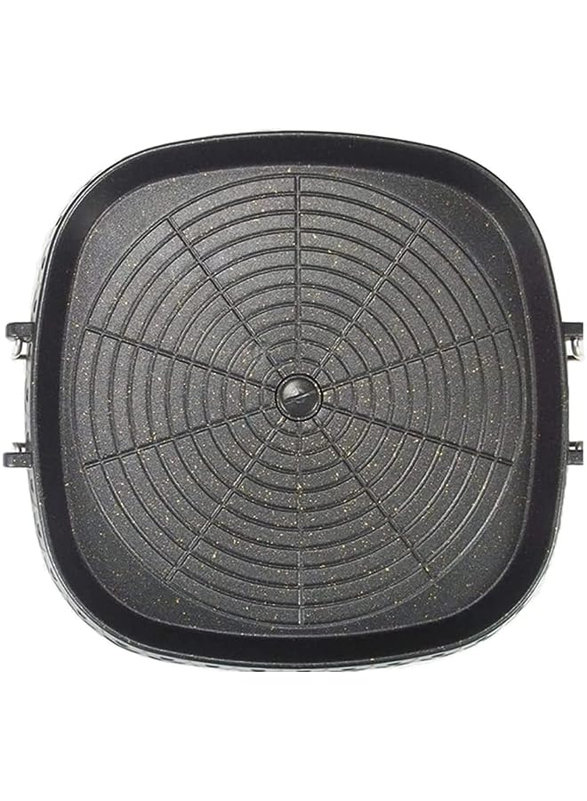 Arabest BBQ Grill Pan 32cm Nonstick Round Aluminum Induction Grill Pans Korean BBQ Grill for Stove Tops Maifan Coated Surface Non-stick Smokeless Barbecue Plate for Indoor Outdoor BBQ Square - Image 1