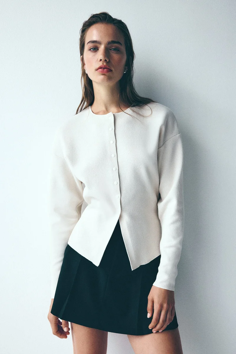 H&M Textured-knit cardigan