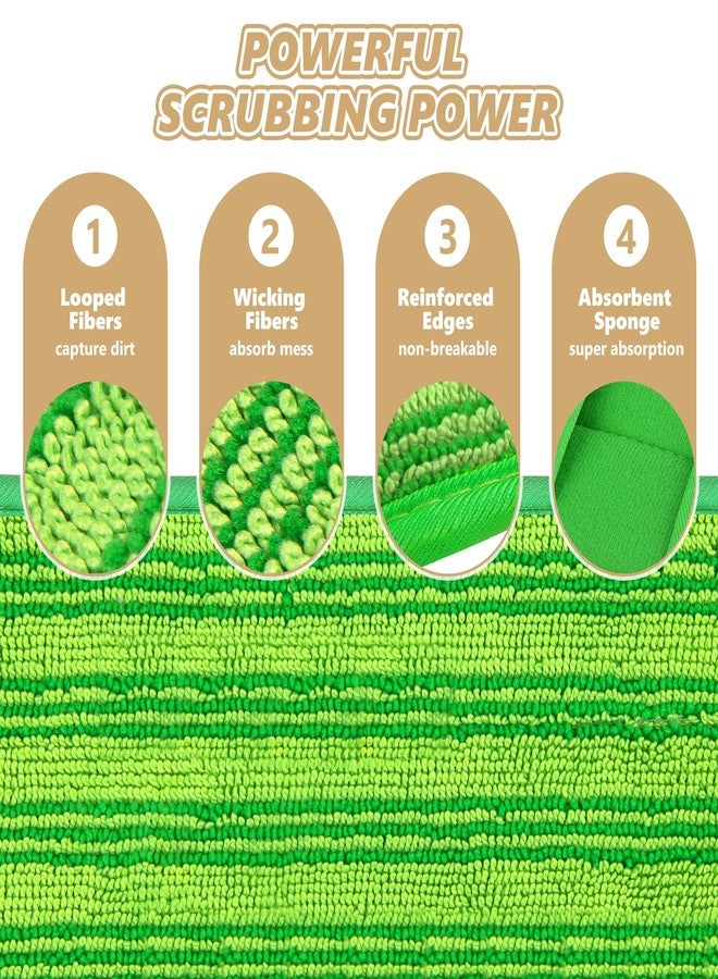 PAPCLEAN Reusable Mop Pads Compatible with Swiffer Sweeper Mops: Papclean Microfiber Wet Pads Refill Dry Sweeping Cloths Washable Dust Floor Cleaner for Wood Floor Cleaning - 3 Pcs Green - Image 2