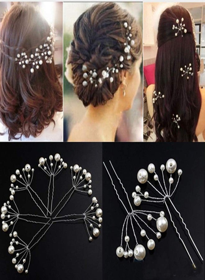 LOVEF -10 Pcs Women's Fashion Wild U-Shaped Handmade Pearl Barrette Hair Pins Clips for Prom Wedding Bridal Bridesmaid - Image 2