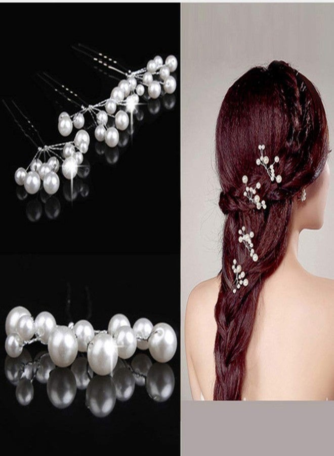 LOVEF -10 Pcs Women's Fashion Wild U-Shaped Handmade Pearl Barrette Hair Pins Clips for Prom Wedding Bridal Bridesmaid - Image 3