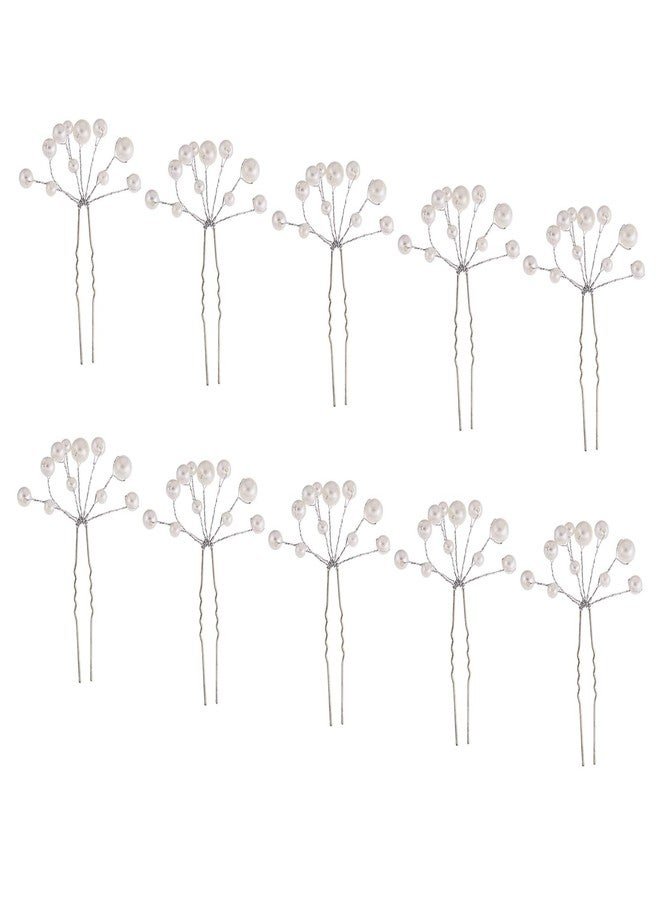 LOVEF -10 Pcs Women's Fashion Wild U-Shaped Handmade Pearl Barrette Hair Pins Clips for Prom Wedding Bridal Bridesmaid - Image 1