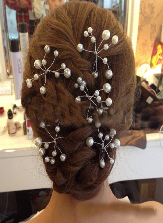 LOVEF -10 Pcs Women's Fashion Wild U-Shaped Handmade Pearl Barrette Hair Pins Clips for Prom Wedding Bridal Bridesmaid - Image 5
