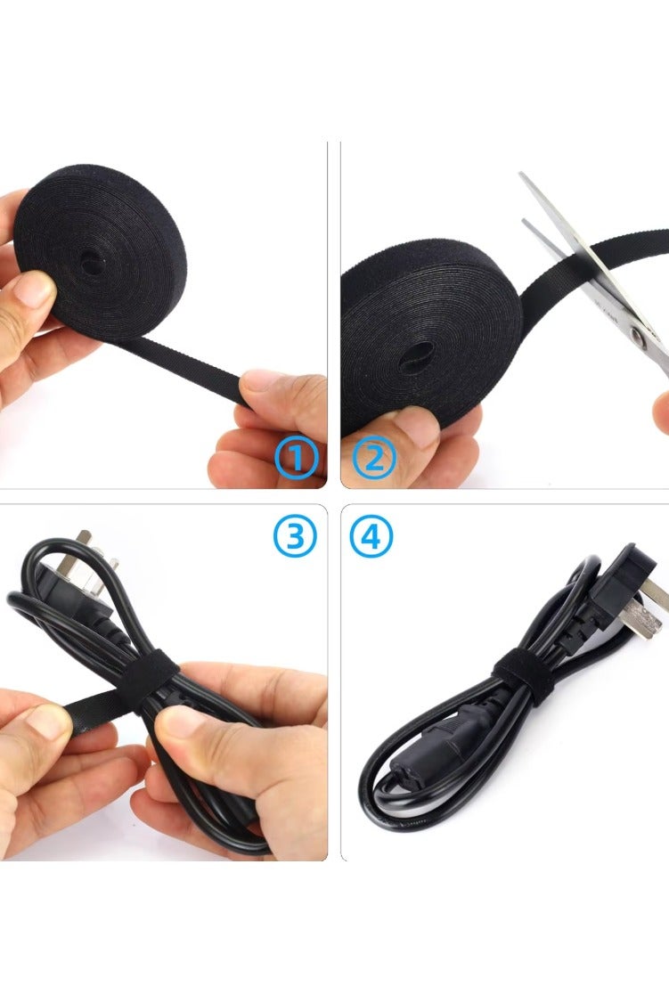 5M Cable Management  Tape – Cable Organizer Reusable  Cable Tie Strap for Desk, Computer, Charging & Data Cable Organization - Image 2