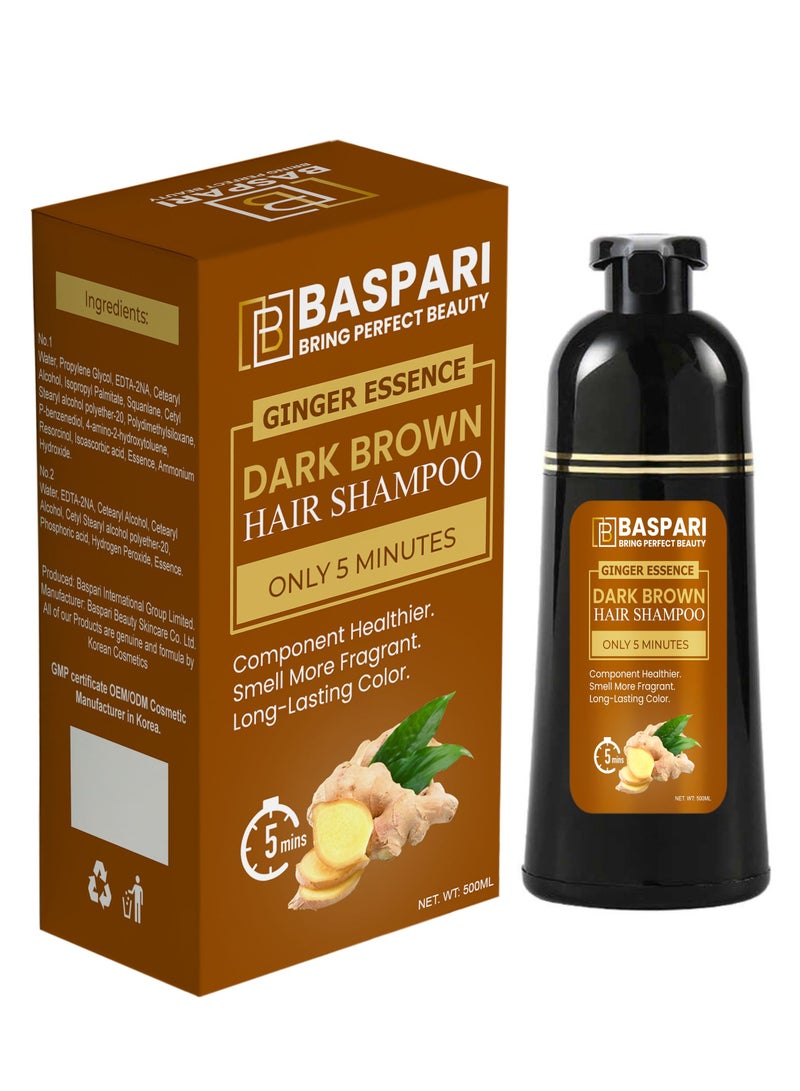 BASPARI Baspari Ginger Hair Dye Shampoo 500 Ml Dark Brown 
