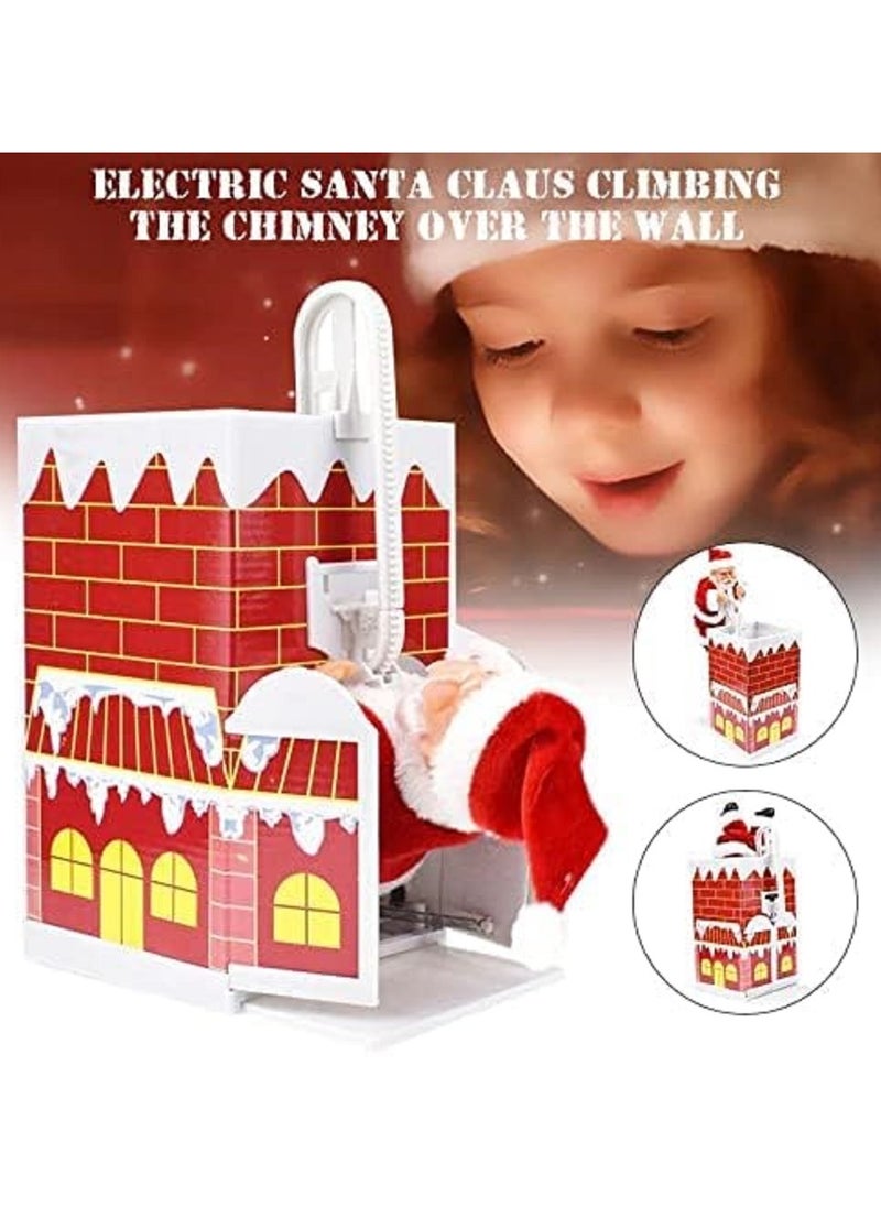 Generic Santa Claus Climbing Chimney and Doll in Electric Singing Plush Costume with X-mas Battery Operated Plush Bag, Birthday Gift for Boys and Girls, Multi Color  - Image 3