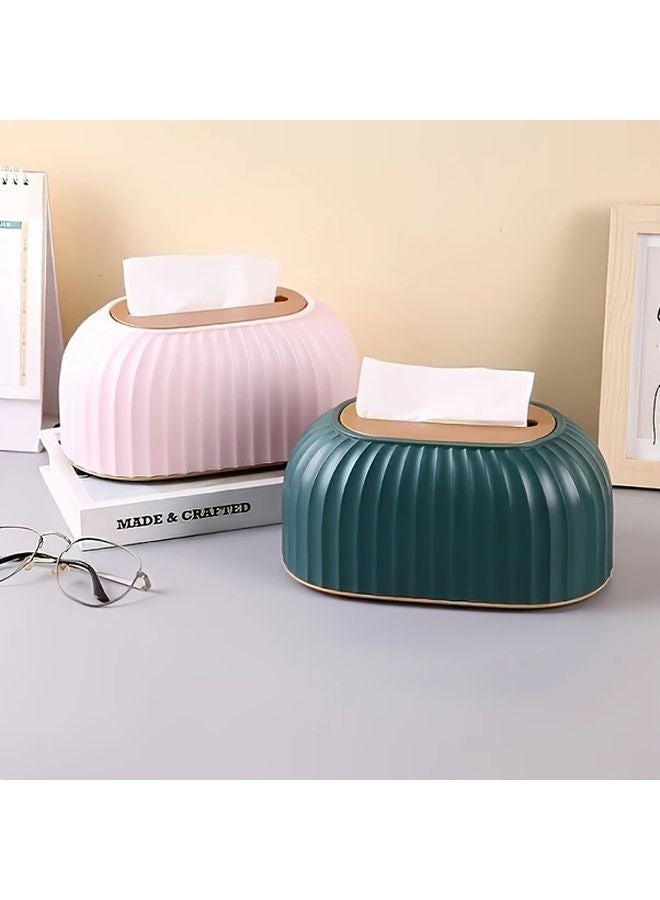 White Box Modern Elegant Tissue Dispenser Large Capacity Rectangular Storage Organizer - Image 5
