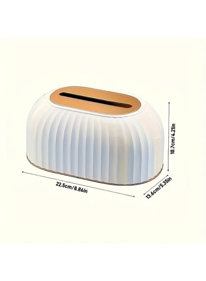 White Box Modern Elegant Tissue Dispenser Large Capacity Rectangular Storage Organizer - Image 4